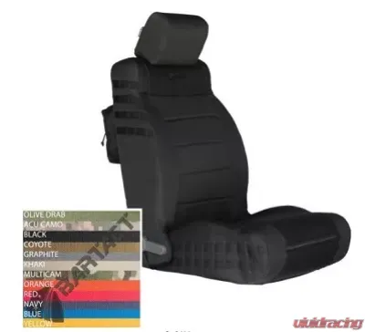 Bartact Tactical Front Seat Cover Black/Multicam Jeep Wrangler JK 2011-2012 - JKTC1112FPBM