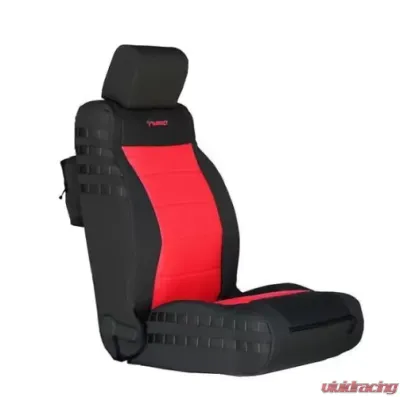 Bartact Tactical Front Seat Cover Black/Red Jeep Wrangler JK 2011-2012 - JKTC1112FPBR