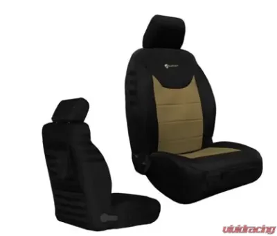 Bartact Tactical Front Seat Covers Black/Khaki Jeep Wrangler JK 2013-2018 - JKTC2013FPBK