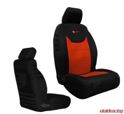 Bartact Tactical Front Seat Covers Black/Orange Jeep Wrangler JK 2013-2018 - JKTC2013FPBN
