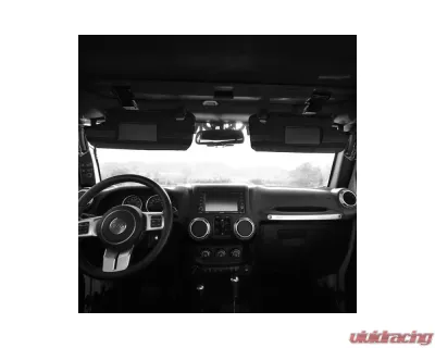 Bartact Black Sun Visor Covers Pair w/ PALS Webbing for Molle Attachments for Visors With Mirrors Jeep Wrangler JK | JKU 2007-2018 - JKVM0718FB