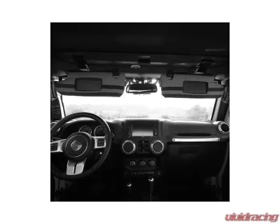 Bartact Graphite Sun Visor Covers Pair w/ PALS Webbing for Molle Attachments for Visors With Mirrors Jeep Wrangler JK | JKU 2007-2018 - JKVM0718FG