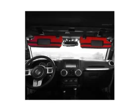 Bartact Red Sun Visor Covers Pair w/ PALS Webbing for Molle Attachments for Visors With Mirrors Jeep Wrangler JK | JKU 2007-2018