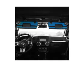 Bartact Blue Sun Visor Covers Pair w/ PALS Webbing for Molle Attachments for Visors With Mirrors Jeep Wrangler JK | JKU 2007-2018