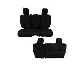 Bartact Black/Black Tactical Rear Bench Seat Covers Jeep Wrangler JL 4 DR w/o Fold Down Armrest 2018-2024