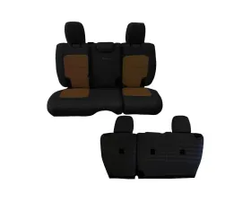 Bartact Black/Coyote Tactical Rear Bench Seat Covers Jeep Wrangler JL 4 DR w/o Fold Down Armrest 2018-2024