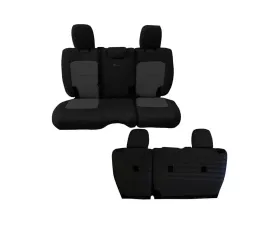 Bartact Black/Gray Tactical Rear Bench Seat Covers Jeep Wrangler JL 4 DR w/o Fold Down Armrest 2018-2024