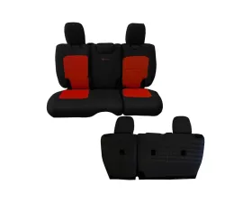 Bartact Black/Orange Tactical Rear Bench Seat Covers Jeep Wrangler JL 4 DR w/o Fold Down Armrest 2018-2024