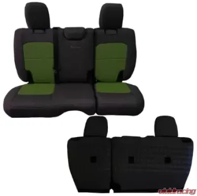 Bartact Tactical Rear Split Bench Seat Cover Black/Olive Drab Jeep Wrangler JL 4-Door 2018-2024 - JLSC2018R4BO