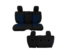 Bartact Black/Blue Tactical Rear Bench Seat Covers Jeep Wrangler JL 4 DR w/o Fold Down Armrest 2018-2024