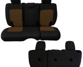 Bartact Tactical Rear Split Bench Seat Cover Black/Coyote Jeep Wrangler JL 4-Door 2018-2024