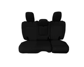 Bartact Black/Black Tactical Rear Bench Seat Covers Jeep Wrangler JL 4 DR w/Fold Down Armrest 2018-2024