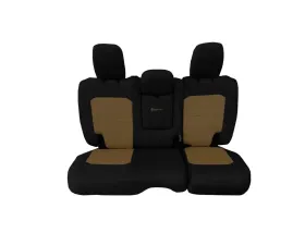 Bartact Black/Coyote Tactical Rear Bench Seat Covers Jeep Wrangler JL w/Fold Down Armrest 4 DR 2018-2024