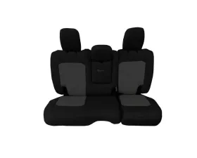 Bartact Black/Gray Tactical Rear Bench Seat Covers Jeep Wrangler JL w/Fold Down Armrest 4 DR 2018-2024