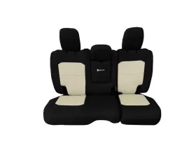 Bartact Black/Khaki Tactical Rear Bench Seat Covers Jeep Wrangler JL w/Fold Down Armrest 4 DR 2018-2024