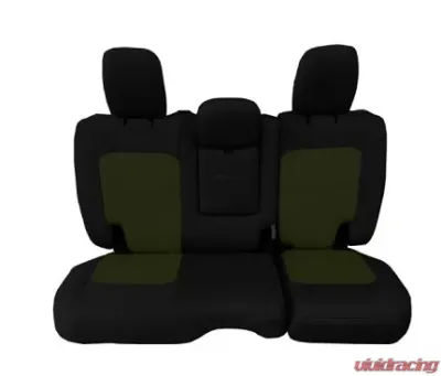 Bartact Tactical Rear Split Bench Seat Cover Black/Olive Drab Jeep Wrangler JL 4-Door 2018-2024 - JLSC2018RFBO