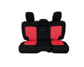 Bartact Black/Red Tactical Rear Bench Seat Covers Jeep Wrangler JL w/Fold Down Armrest 4 DR 2018-2024