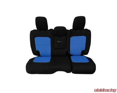Bartact Black/Blue Tactical Rear Bench Seat Covers Jeep Wrangler JL w/Fold Down Armrest 4 DR 2018-2024 - JLSC2018RFBU