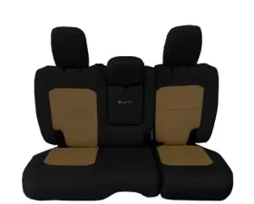 Bartact Tactical Rear Split Bench Seat Cover Black/Coyote Jeep Wrangler JL 4-Door 2018-2024