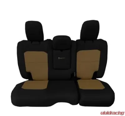 Bartact Tactical Rear Split Bench Seat Cover Black/Coyote Jeep Wrangler JL 4-Door 2018-2024 - JLSC2018RFCC