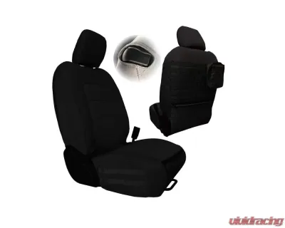 Bartact Black/Black Tactical Front Seat Covers Jeep Wrangler JL 2 DR 2018-2024 - JLTC2018F2BB