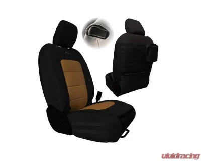 Bartact Black/Coyote Tactical Front Seat Covers Jeep Wrangler JL 2 DR 2018-2024 - JLTC2018F2BC