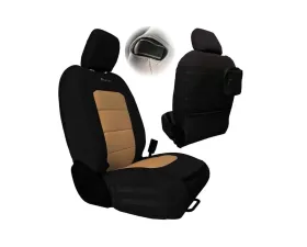 Bartact Black/Khaki Tactical Front Seat Covers Jeep Wrangler JL 2 DR 2018-2024