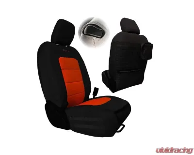 Bartact Black/Orange Tactical Front Seat Covers Jeep Wrangler JL 2 DR 2018-2024 - JLTC2018F2BN