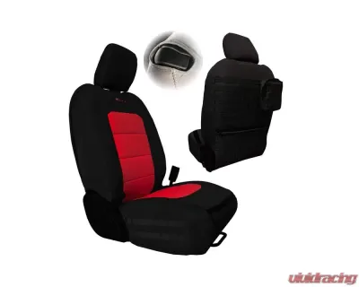Bartact Black/Red Tactical Front Seat Covers Jeep Wrangler JL 2 DR 2018-2024 - JLTC2018F2BR