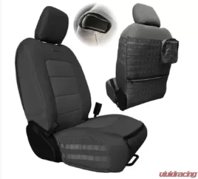 Bartact Tactical Bench Front Seat Covers Graphite/Graphite Jeep Wrangler JL 2 -Door 2018-2024 - JLTC2018F2GG
