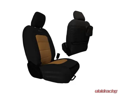 Bartact Black/Coyote Tactical Front Seat Covers Jeep Wrangler JL 4 DR 2018-2024 - JLTC2018FPBC