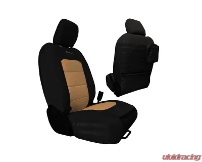 Bartact Black/Khaki Tactical Front Seat Covers Jeep Wrangler JL 4 DR 2018-2024 - JLTC2018FPBK