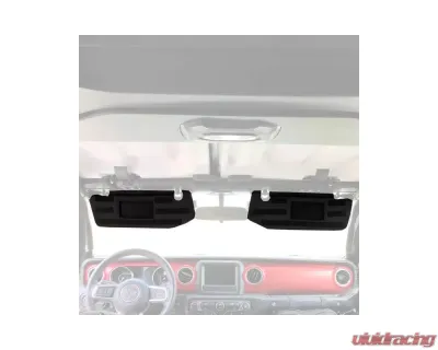 Bartact Black Sun Visor Covers Pair w/ PALS Webbing for Molle Attachments for Visors With Mirrors Jeep Wrangler JL 2018-2024 - JLVM0718FB