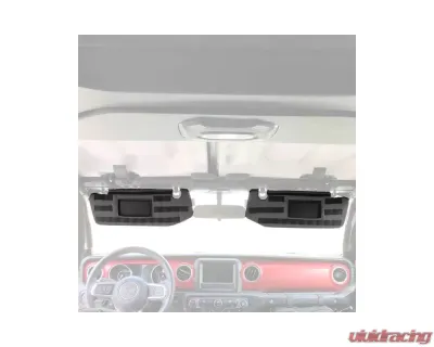Bartact Graphite Sun Visor Covers Pair w/ PALS Webbing for Molle Attachments for Visors With Mirrors Jeep Wrangler JL 2018-2024 - JLVM0718FG