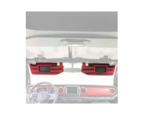 Bartact Red Sun Visor Covers Pair w/ PALS Webbing for Molle Attachments for Visors With Mirrors Jeep Wrangler JL 2018-2024