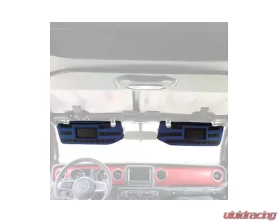 Bartact Navy Sun Visor Covers Pair w/ PALS Webbing for Molle Attachments for Visors With Mirrors Jeep Wrangler JL 2018-2024 - JLVM0718FT