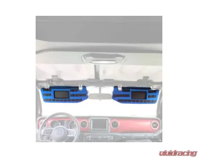 Bartact Blue Sun Visor Covers Pair w/ PALS Webbing for Molle Attachments for Visors With Mirrors Jeep Wrangler JL 2018-2024 - JLVM0718FU