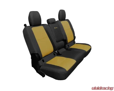 Bartact Black/Coyote Rear Seat Covers Jeep Gladiator 2019-2024 (4 DR with Arm Rest) - JTSC2019RFBC