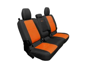 Bartact Black/Orange Rear Seat Covers Jeep Gladiator 2019-2024 (4 DR with Arm Rest)
