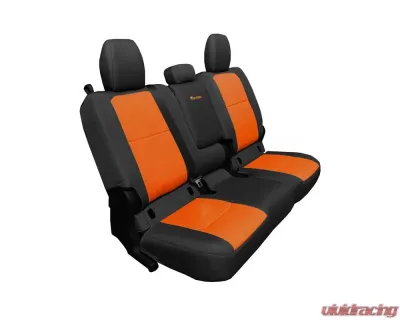 Bartact Black/Orange Rear Seat Covers Jeep Gladiator 2019-2024 (4 DR with Arm Rest) - JTSC2019RFBN