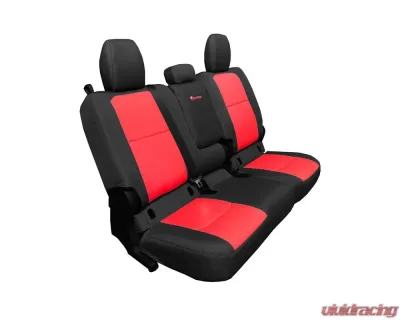 Bartact Black/Red Rear Seat Covers Jeep Gladiator 2019-2024 (4 DR with Arm Rest) - JTSC2019RFBR