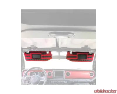 Bartact Red Sun Visor Covers Pair w/ PALS Webbing for Molle Attachments for Visors With Mirrors Jeep Gladiator 2019+ - JTVM2019FR