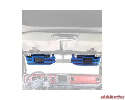 Bartact Blue Sun Visor Covers Pair w/ PALS Webbing for Molle Attachments for Visors With Mirrors Jeep Gladiator 2019+ - JTVM2019FU