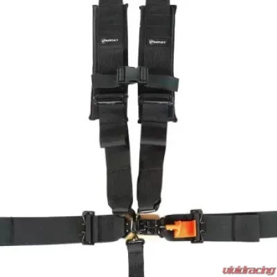 Bartact SB3X3-L-B 3" X 3" 5 Point Latch & Link SFI Approverd Race Harness w/ Bolt Ends - Black - SB3X3-L-B