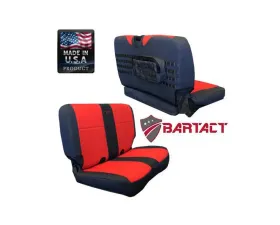Bartact Black/Black Tactical Series Rear Bench Seat Covers Jeep Wrangler TJ 2003-2006