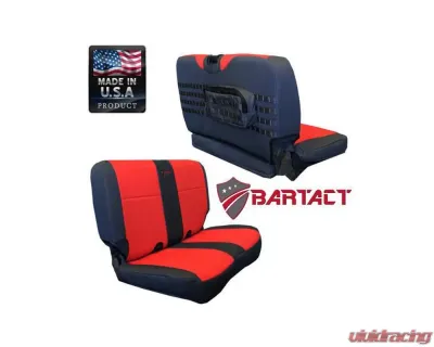 Bartact Black/Black Tactical Series Rear Bench Seat Covers Jeep Wrangler TJ 2003-2006 - TJSC0306RBBB