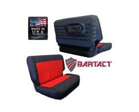 Bartact Black/Black Tactical Series Rear Bench Seat Covers Jeep Wrangler TJ 1997-2002