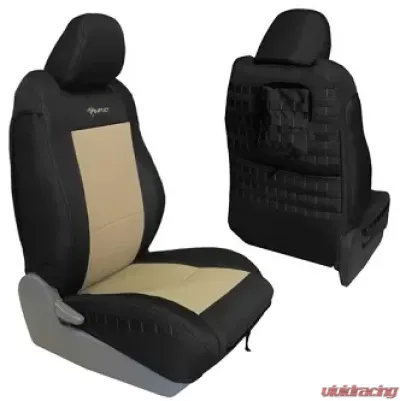 Bartact Tactical Series Front Seat Cover Black/Khaki for Toyota Tacoma TRD 2005-2012 - TRAC0512FPBK
