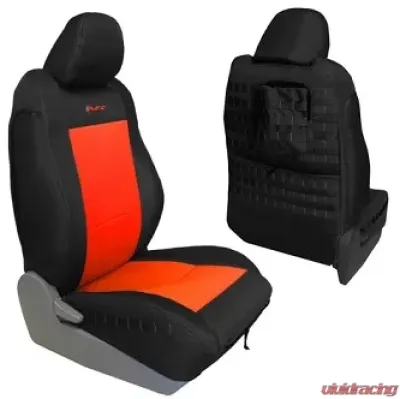Bartact Tactical Series Front Seat Cover Black/Orange for Toyota Tacoma TRD 2005-2012 - TRAC0512FPBN
