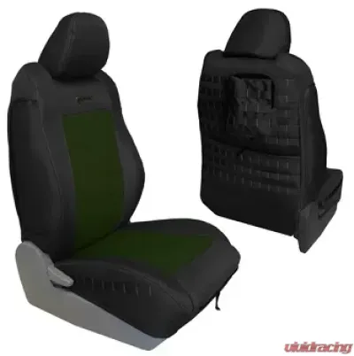 Bartact Tactical Series Front Seat Cover Black/Olive Drab for Toyota Tacoma TRD 2005-2012 - TRAC0512FPBO